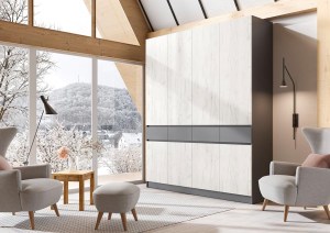 Роджина Шкаф 4-х створчатый с ящиками (Миф)